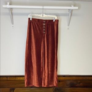 Rewash Rust Velour Wide Leg Pull On Pants- M
